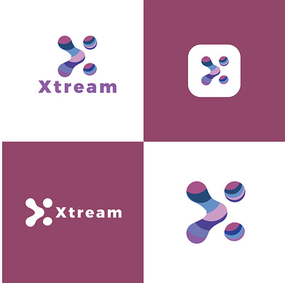 Music logo named 'Xtream' that represents the letter ' dancing disco logo logo design music logo party songlogo x logo xletter xtream logo