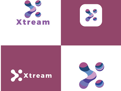 Music logo named 'Xtream' that represents the letter ' dancing disco logo logo design music logo party songlogo x logo xletter xtream logo