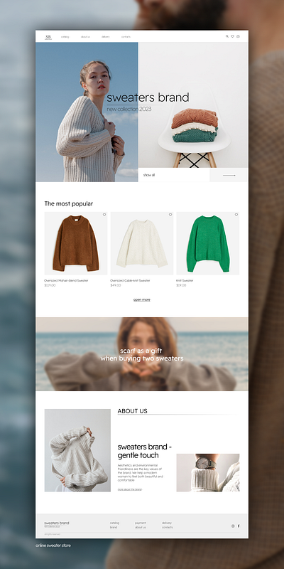 Sweaters Shop Website design figma graphic design ui ux uxui webdesign website webstore