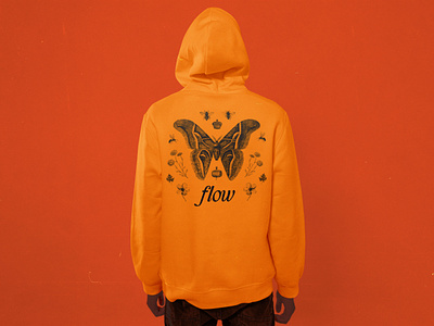 Keep the Flow Forever at Your Back butterfly design fashion graphic design hoodie illustration nature streetwear vector vintage