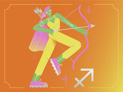 5/12 Sagitario 2d arrow character character design colorful flat girl horoscope illustration sagitario sign sport vector woman zodiac