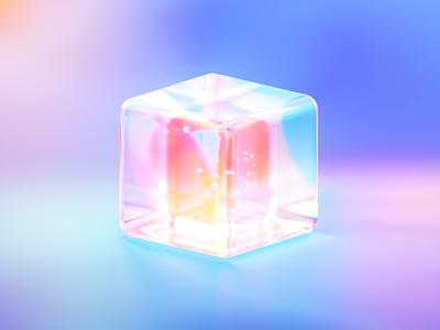 Ice cube prism 3d blender c4d cinema4d colors cube hero ice ice cube illustration object orange pink prism render