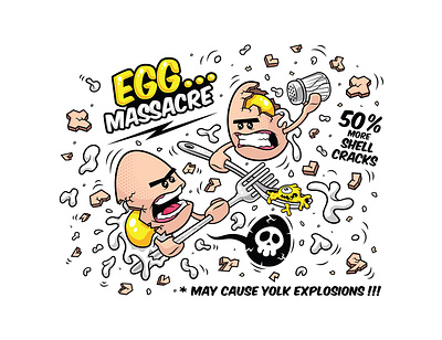 Angry Eggs adobe illustrator boiled eggs character design egg scene eggs fight illustration ninja sliced eggs vector