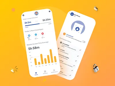 Keeping Kids Safe Online - Child's View of Parental Control App app appdesign childapp childdesign childtracking famisafe kidsapp kidssafe mobileapp parentalcontrol parentaltacking parents safekids safes tracking ui uidesign ux uxdesign
