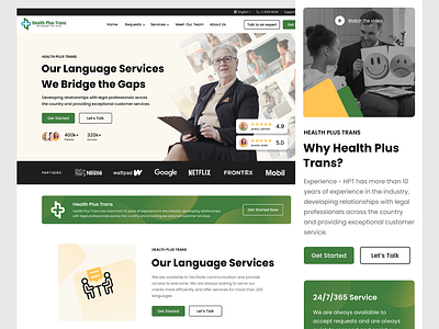 Health Plus Trans Website Design application branding clean design health service healthy landing page legal minimalist software ui ux web website