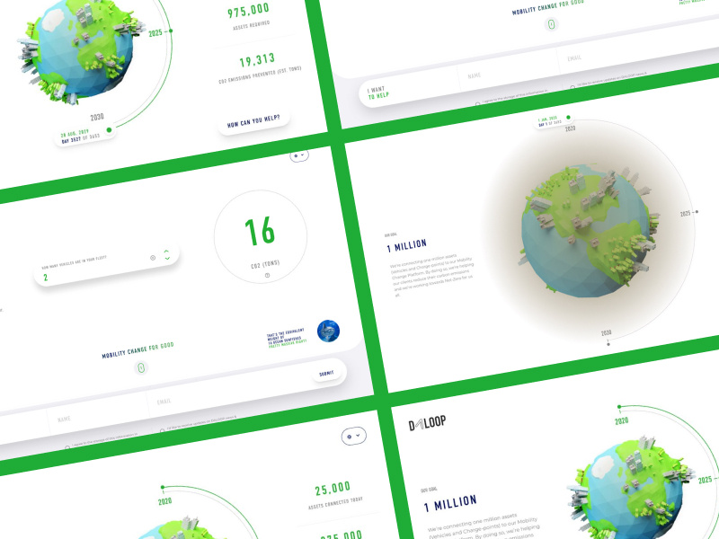 Website for Daloop ambiental ambientalist atmosfere branding carbon carbonneutral co2 daloop daloopearth design earth global warming graphic design green illustration polution ui ux website