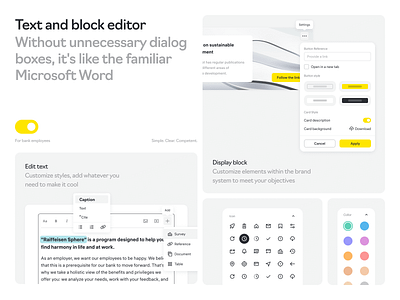Block and text editor app interface minimalism tool ui ux