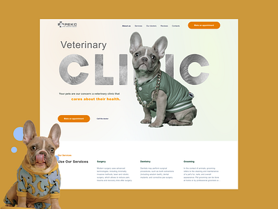 Landing page Veterinary Clinic animal hospital animal wellness clinic landing pet pet care pet check ups pet health services ui ui design pet clinic ukraine veterinarian veterinary