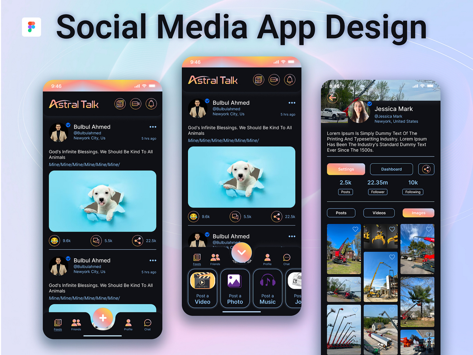 Social Media App Design by Md Sofiqul Islam on Dribbble