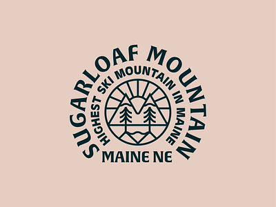 Sugarloaf Mountain Maine badge logo maine mountain ski trees winter