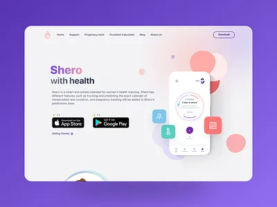 Beautifully Designed Website for Women's Health Brand design female femtech homepage landingpage period tarcker ui uidesign uiux ux uxdesign webdesign website womenshealth womenwebsite