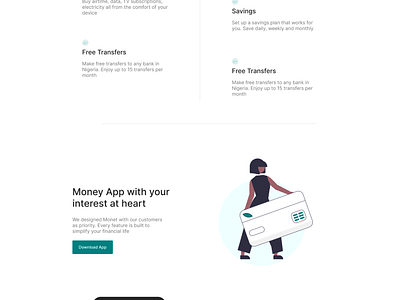 Monet Mobile Money App design fintech illustration ui ux