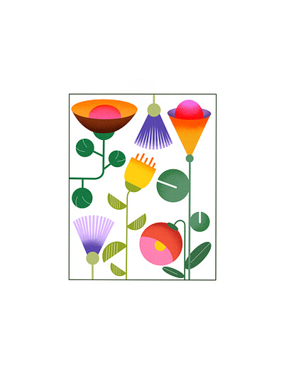 Unique garden 2 2d design flowers geometric illustration texture visual