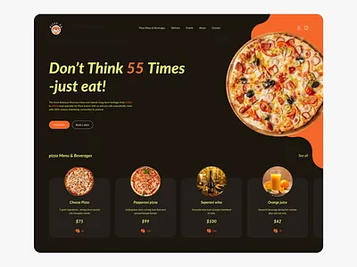 Pizza beverages book book a place deliciuos desktop desig eat meal order pizza promotion rastaurant sale ui ui ux ux