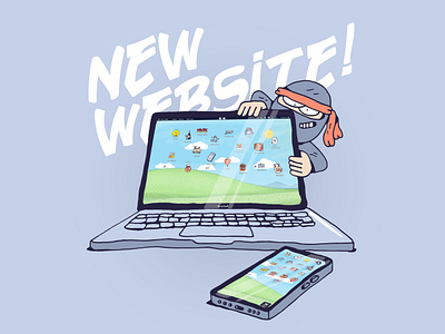 Ninja Website design illustration illustrations laptop mobile ninja supremeninja webdesign