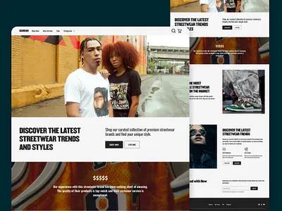 Streetwear web design concept branding streetwear ui ux web design