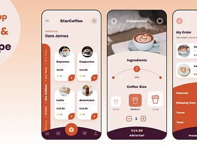 coffee app app ui graphic design ui ux