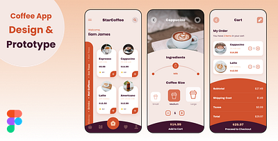 coffee app app ui graphic design ui ux