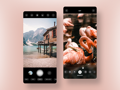 Camera App app cam camapp camera cameraapp dark darkmode design flash makephoto mode photo phototaking takephoto ui uidesign uiux ux website