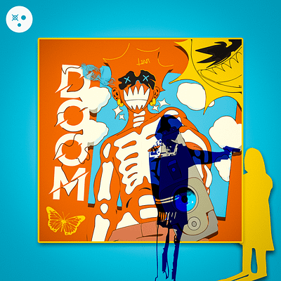 Doom anime butterfly comic design illustration vector