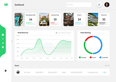 Hotel Reservation Dashboard app branding design graphic design logo typography ui ux