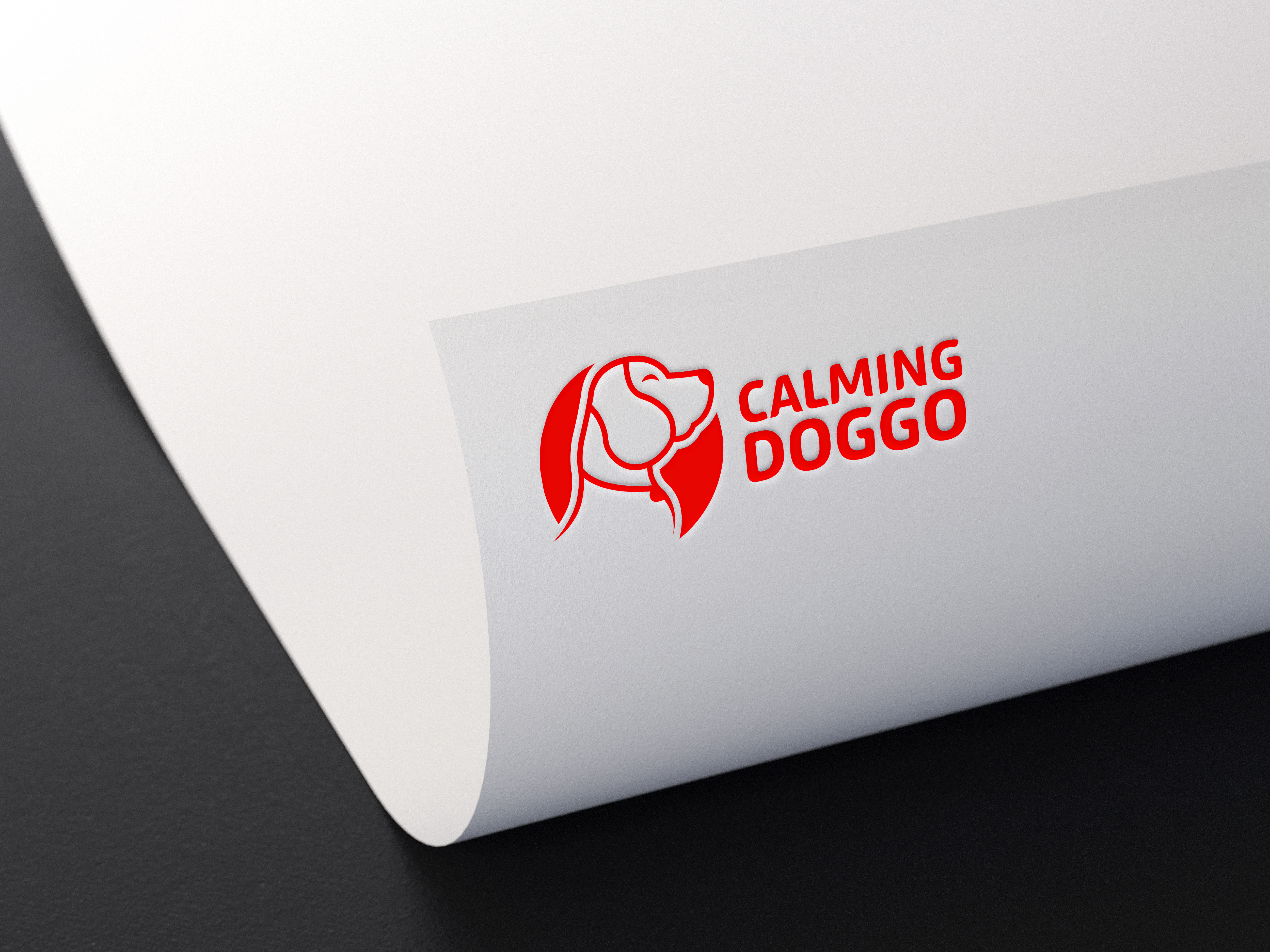 Logo for Calming Doggo comapny animal animal logo branding dog graphic design logo logo design logo dog pet logo red logo