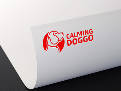 Logo for Calming Doggo comapny animal animal logo branding dog graphic design logo logo design logo dog pet logo red logo