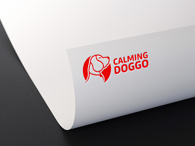 Logo for Calming Doggo comapny animal animal logo branding dog graphic design logo logo design logo dog pet logo red logo