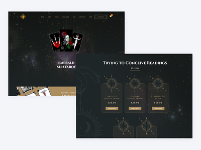 Web Page Design for Tarot Reading figma landing page prototype web design wireframe