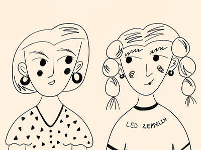 friends girls illustration procreate talking