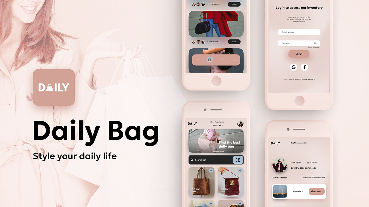 Daily Bag Style your daily life by zarko colic on Dribbble