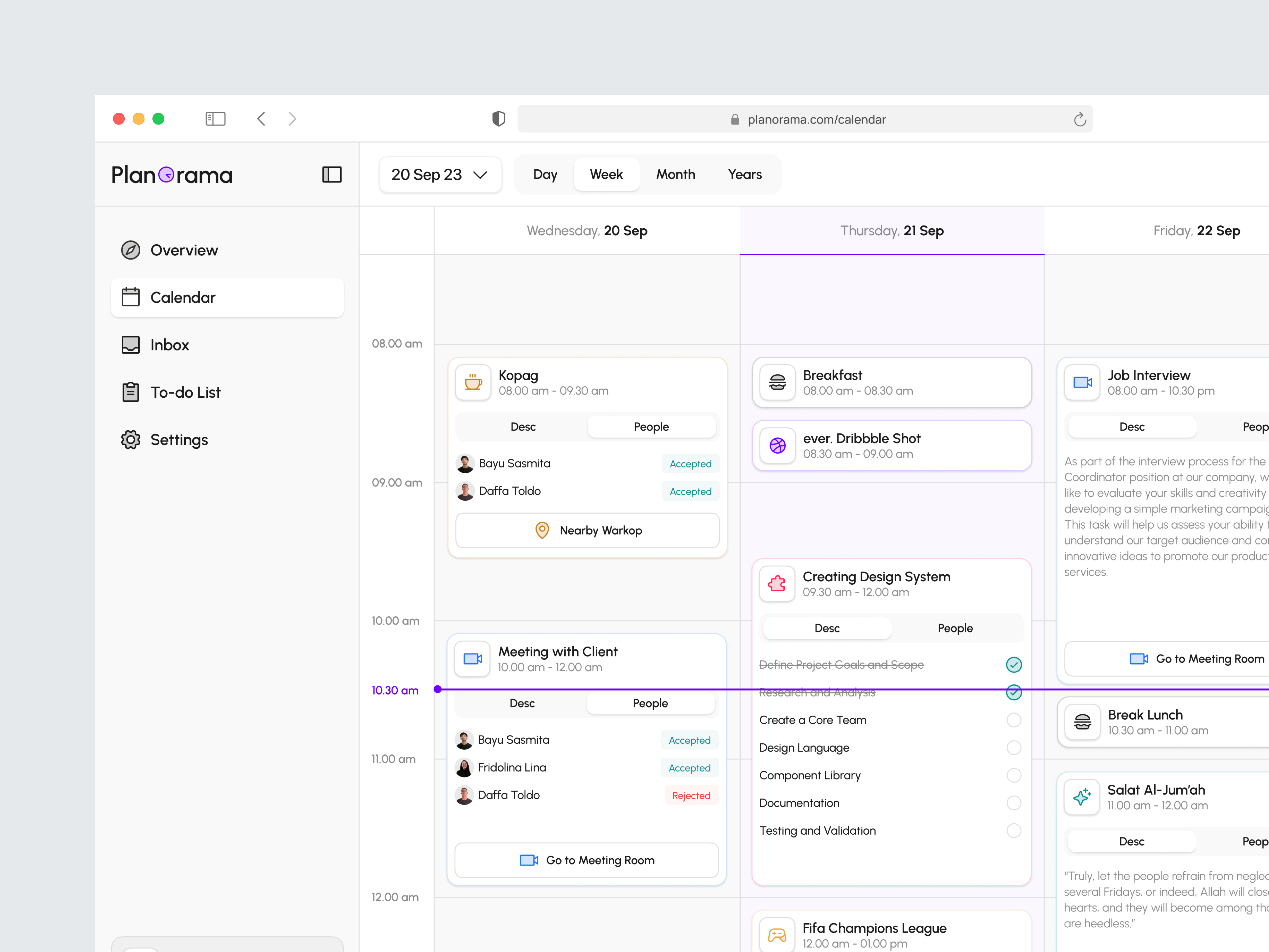 Planorama - Calendar Dashboard agenda appointment calendar calendar dashboard dashboard dates events meet meeting product design project management reminder saas schedule table task to do ui uidesign uiux
