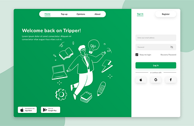 Daily UI #1 - Trip Management App Login Page 🌍🔐 daily ui login page ui ux