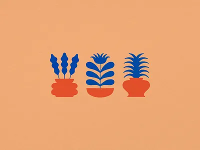 potted plant pals color palette design digital drawing illustration illustrator minimal pals plant potted simple texture