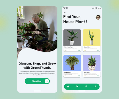 Plant Booking App Home Page app design ui ux