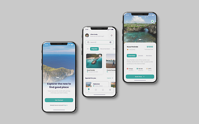 Travel App mobile app mobile mock up screen design tour booking app ui ux
