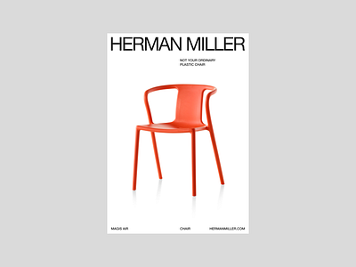 Herman Miller Concept chair grid helvetica identity minimal poster red typography