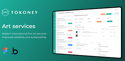 Modern Fine Art Services: Dashboard, Bookings Search, CRM app art bookings calendar crm dashboard inbox pdf search page ui uiux ux web design website