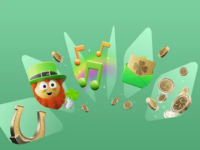 Apple App Store Holiday Series - St. Patrick's Day 3d adobe apple application bright c4d character character design cinema4d design fun graphic design green holiday horse shoe icon illustration illustrator maya orange