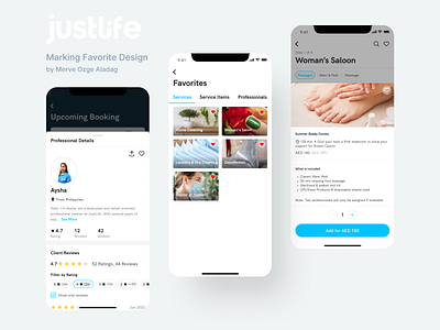 Favorite Feature Design for Justlife adding favorite app app design favorite favorite feature justlife markin favorite mobile app ui design ux ui