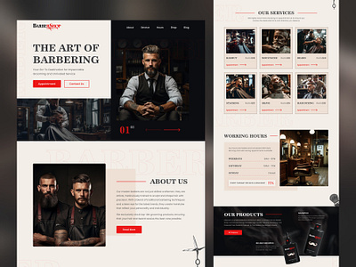 Barber Shop // website barbershop beauty branding clean design figma haircuts logo male grooming men minimal ui ux