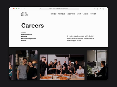 Digital Agency: Careers site 2d 3d benefits branding careers design designer digital agency employment graphic design join us motion design open positions tips typography ui ux values we are hiring website