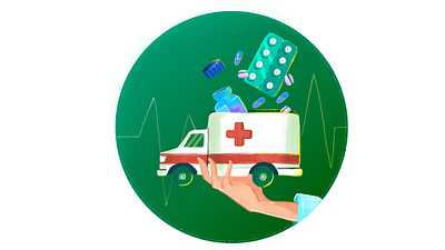Healing Hands: Pharma's Lifeline graphic design illustration