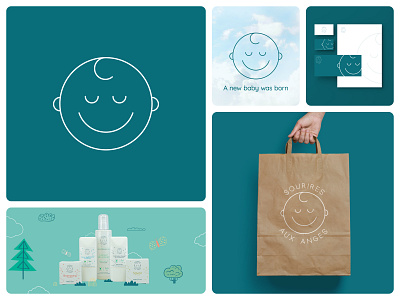 Sourires aux anges - Branding angel baby face branding cute logo minimalist newborn packaging packaging design ui website