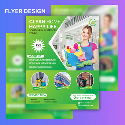 Cleaning flyer template banner business flyer clean cleaning flyer design flyer graphic design home sevice hotel cleaning service illustration office service poster print design service flyer vector