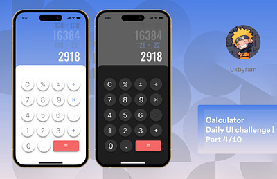 Calculator | Light/dark theme calculator dailyui darky light ui