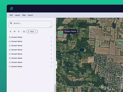 Layers Panel Exploration agronomy app application farm layer layers list nested product sidebar tree view ui ux web app