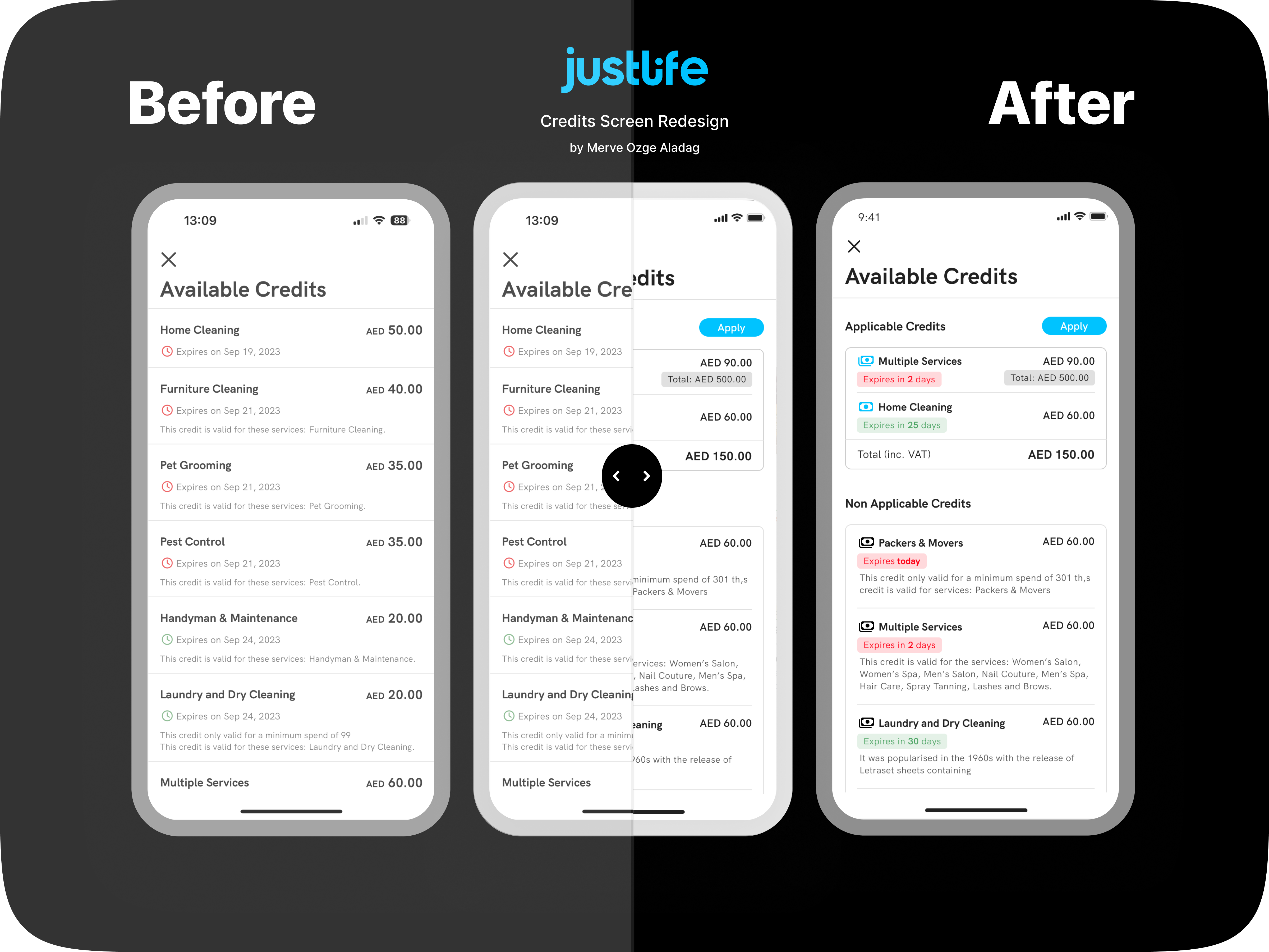 Credit Screen Redesign for Justlife app design card design credit justlife mobile app redesign ux ui