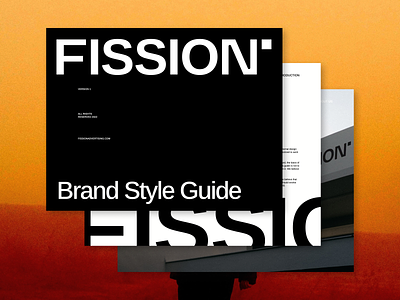 FISSION ~ Brand Guidelines advertising black and white book brand brand guidelines branding contemporary figma graphic design logo logo design marketing moody print styleguide ui