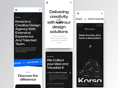 Korsa Landing Page Mobile Responsive agency agency website company creative agency design agency digital agency korsa korsa agency landingpage mobile mobile responsive portofolio website responsive studio ui ux web web design website website responsive